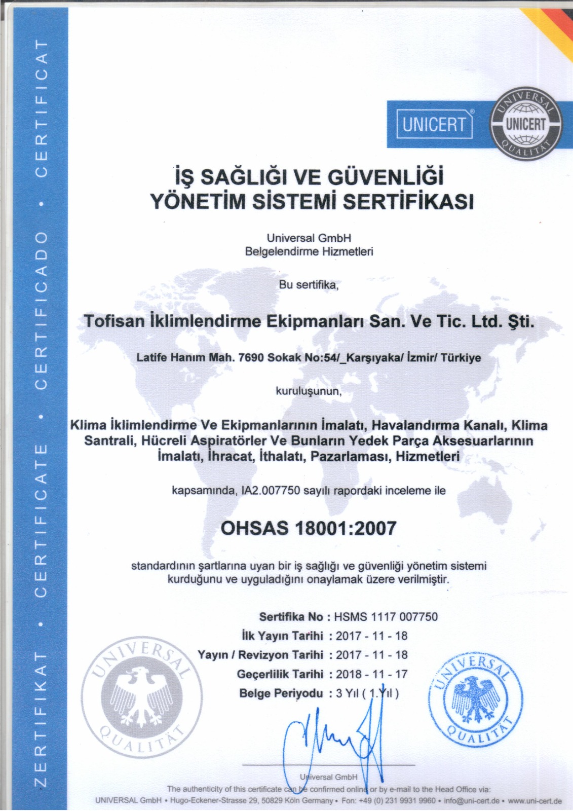 Tofisan Iklimlendirme San Ve Tic Ltd Sti